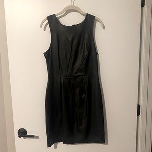Armani Exchange black mini dress- leather and mesh materials